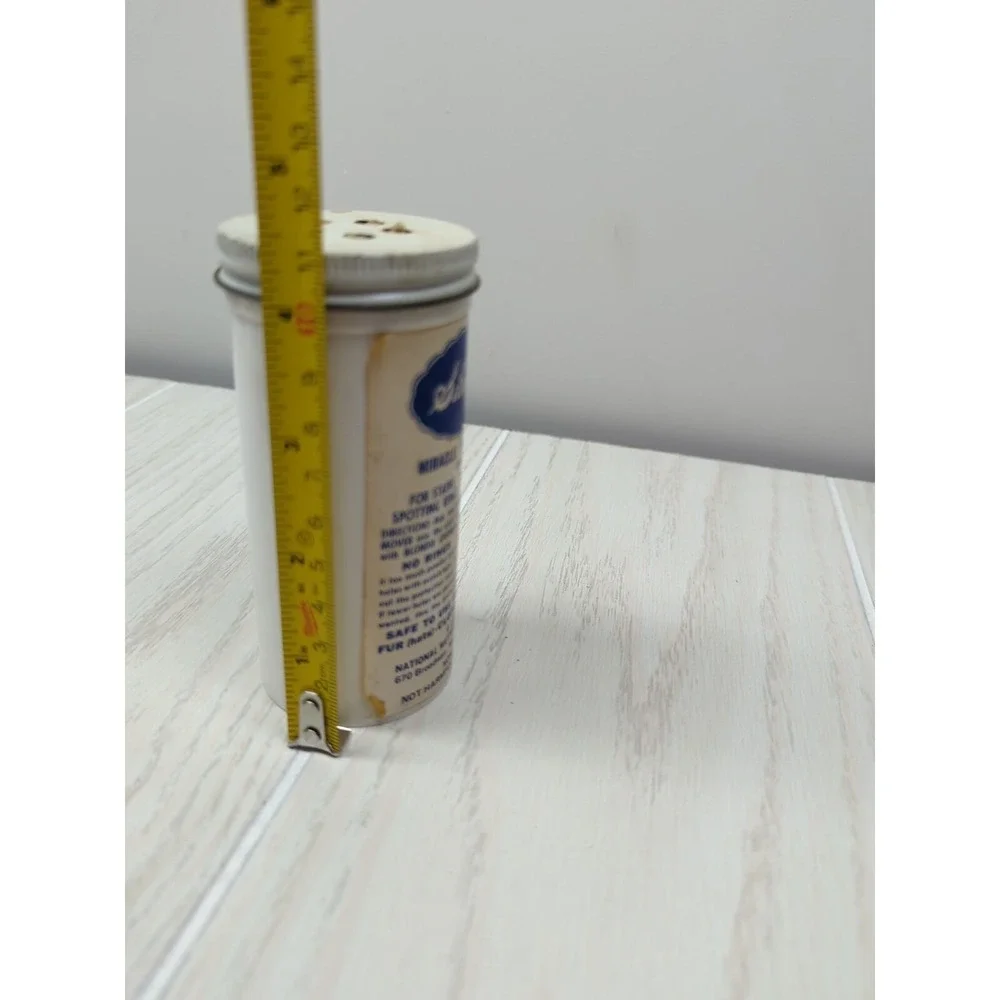 vintage Silver Label miracle‎ hat spot remover powder canister advertising decor